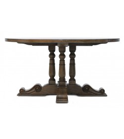 BALUSTER ROUND DINING TABLE WITH STAR INLAY