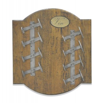 SMALL SQUARE WINE WALL RACK 8 BOTTLES ( COFFE BROWN RUSTIC EXTREME - ANTIQUE IRON )