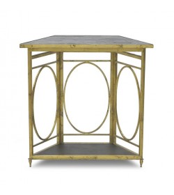 CANTED LANTERN BASE SIDE TABLE WITH MOSAIC TOP