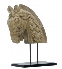 TIMBER HORSE HEAD WITH STAND