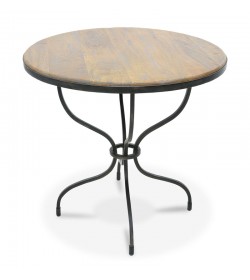 CASSEL TABLE WITH TIMBER 800 ROUND TOP